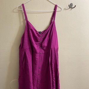 MIDI CHALLIS BUTTON-FRONT DRESS